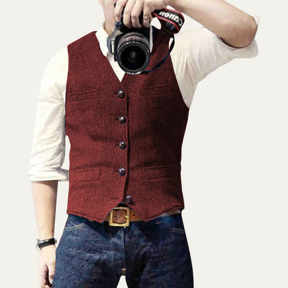 St. Andrews Men's Vintage Button Up Vest