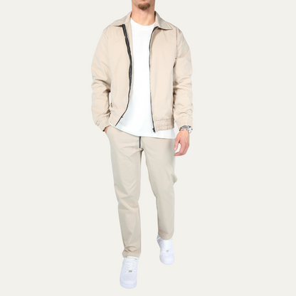 Men's Cotton Jacket And Pants Set Lightweight Apricot