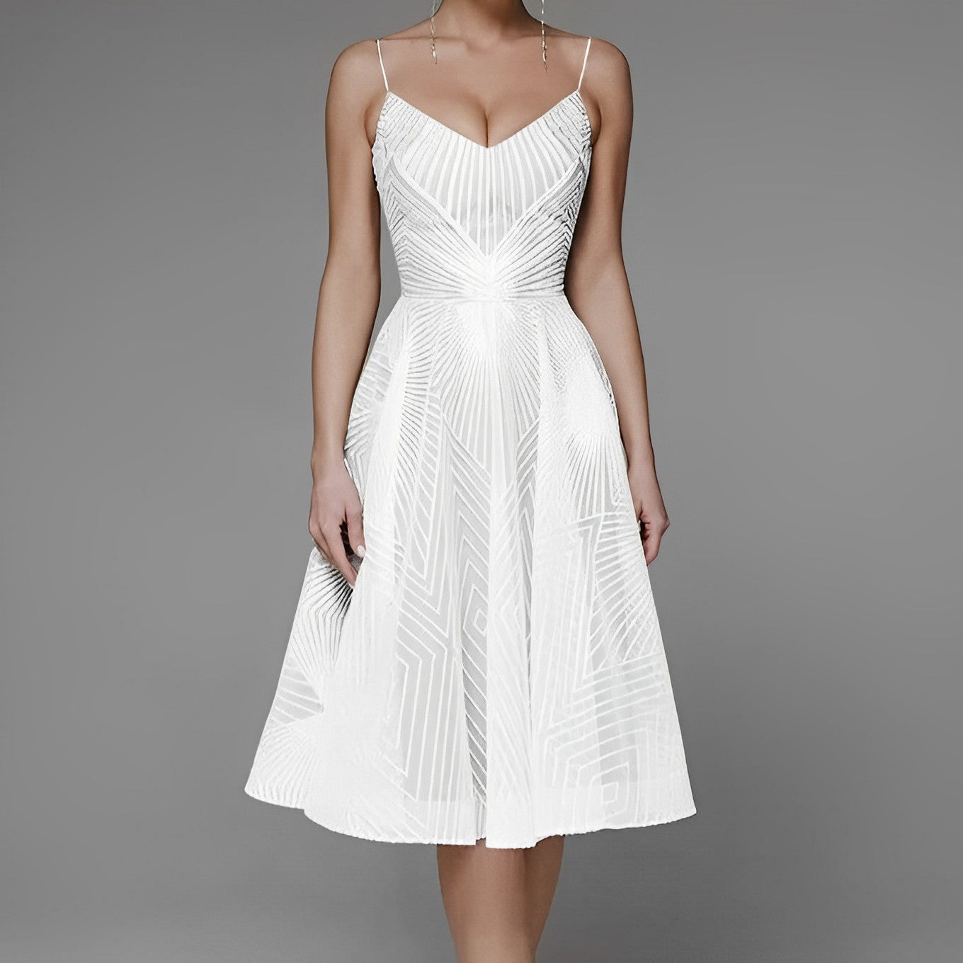 Women's Evening Dress Symmetry Line - 
Fashinoza