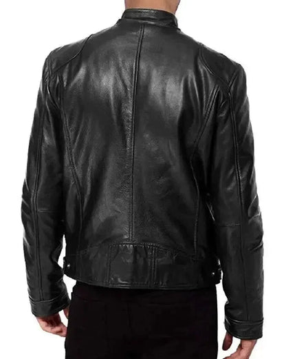 Men's Leather Biker Jacket Rugged