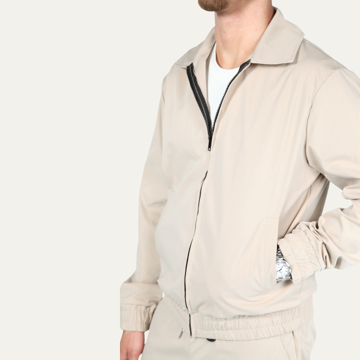Men's Cotton Jacket And Pants Set Lightweight Apricot