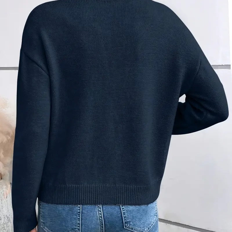 Women's Deep V-Neck Lace Sweater