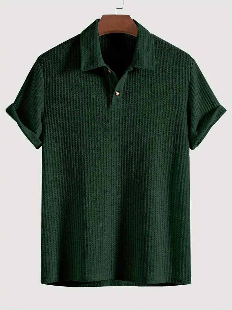 Men's Polo Shirt Solid Textured - Fashinoza