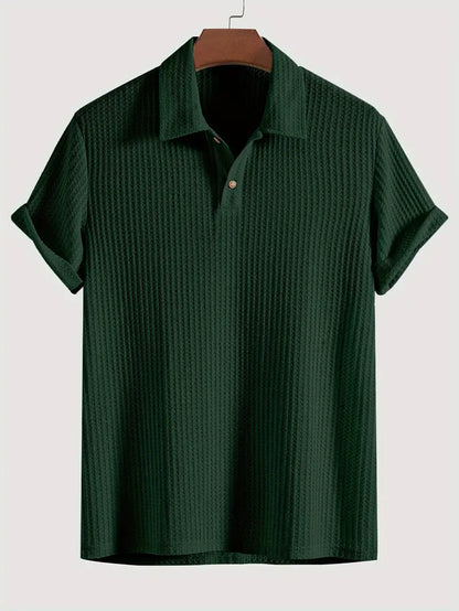 Men's Polo Shirt Solid Textured - Fashinoza