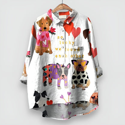 Women's Dog Print Shirt