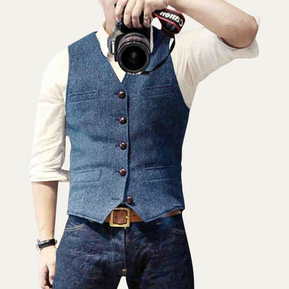 St. Andrews Men's Vintage Button Up Vest