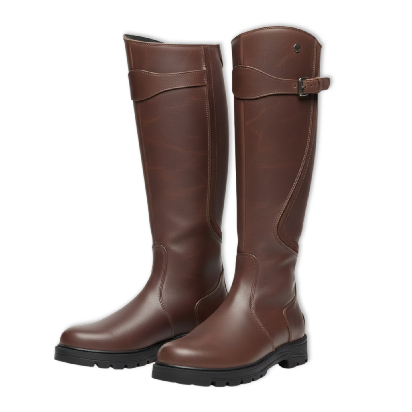 Women's Long Suede Knee-High Square Heel Boots