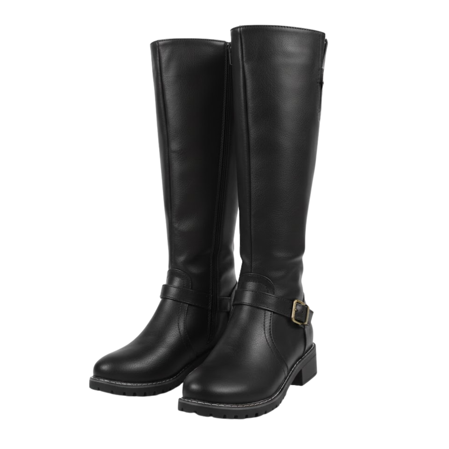 Women's Riding Boots Round Toe Chunky Heel Over-the-Knee High Boots