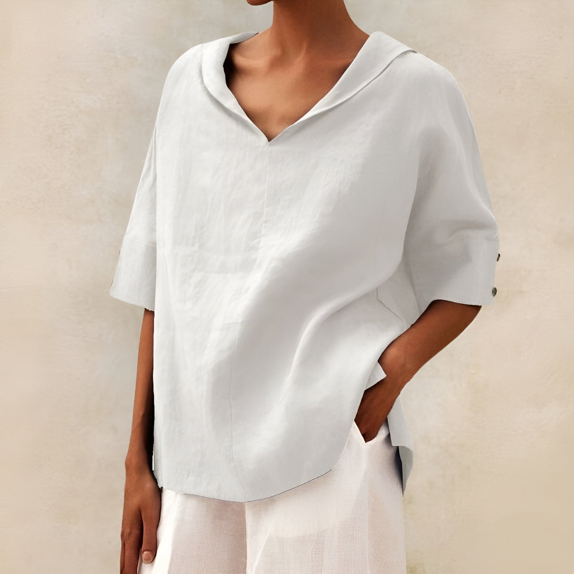Women's Relaxed Fit Short Sleeve Blouse - Fashinoza