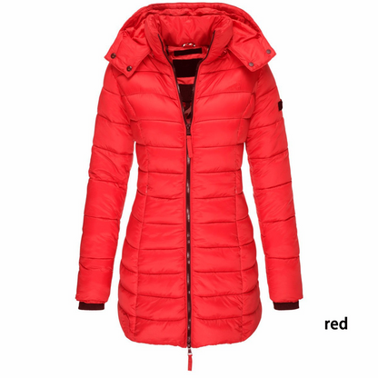 Long Quilted Winter Puffer Coat for Women