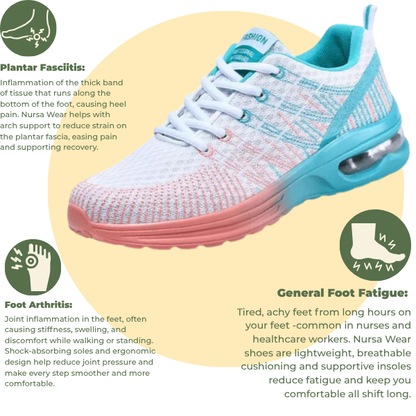 Orthopedic Walking Shoes for Women with Arch Support and Breathable Air Mesh Upper