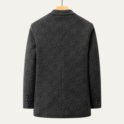Men's Textured Fleece Lined Winter Blazer