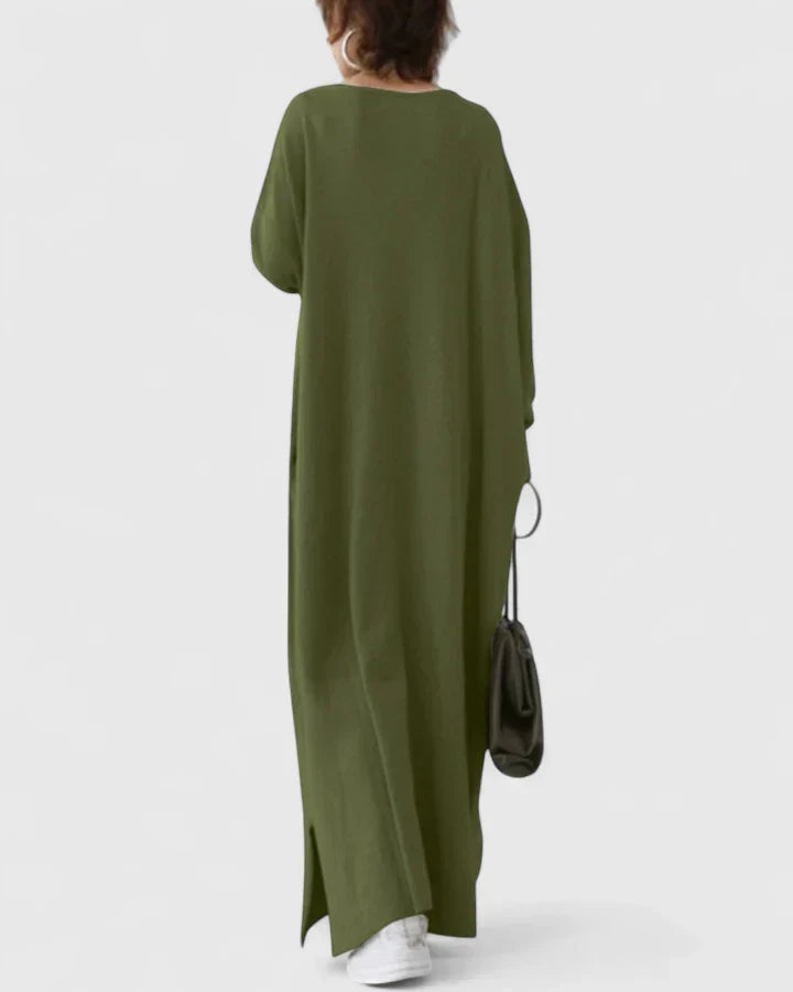Women’s Long Sleeve V-Neck Maxi Dress