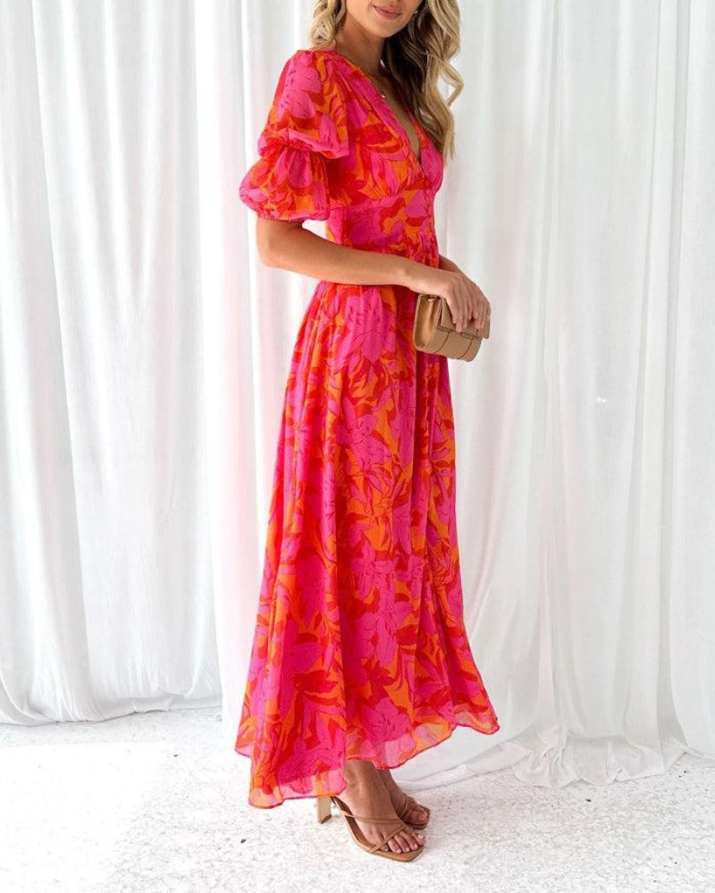Women's Maxi Dress Red Pink