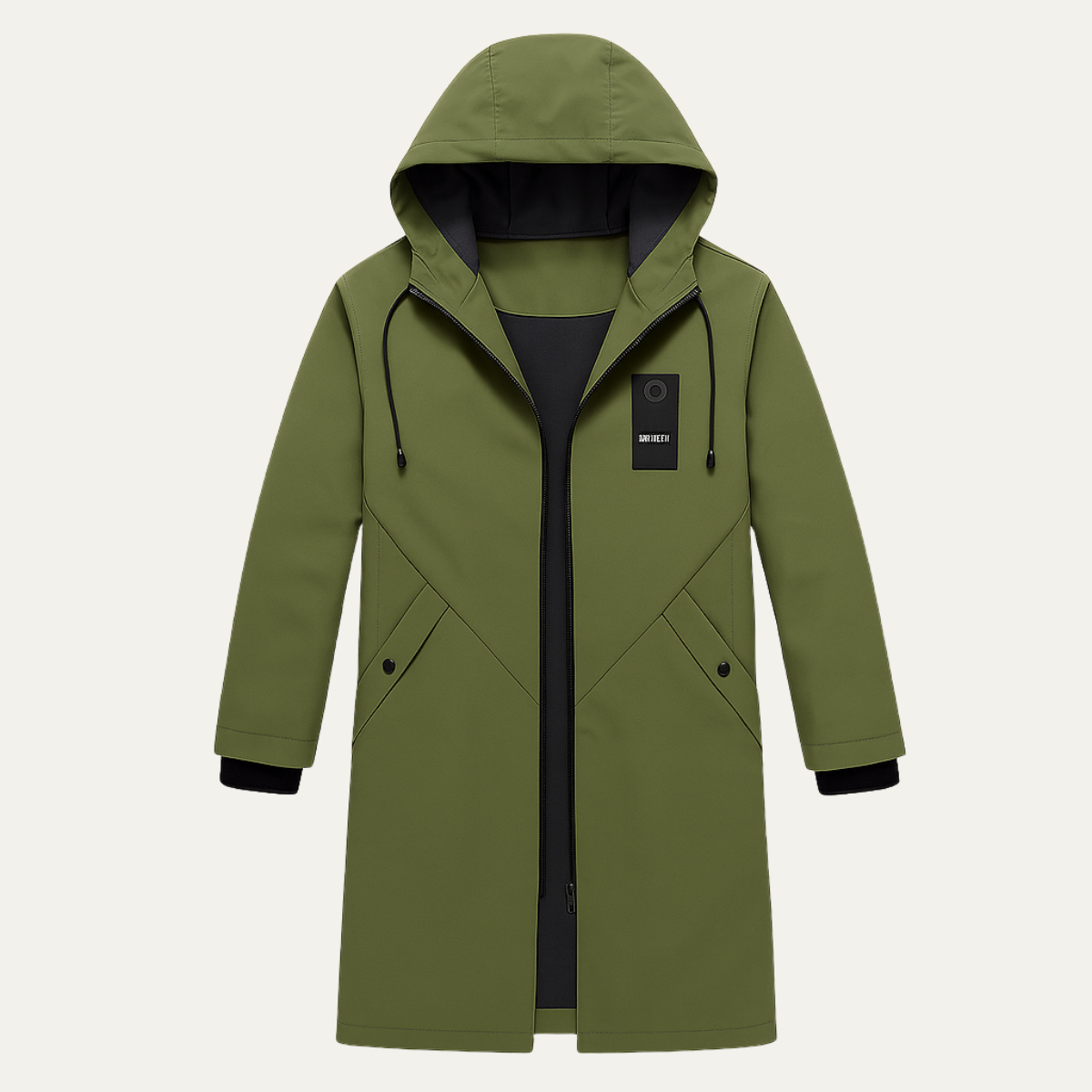 Waterproof Long Rain Jacket Windproof Hooded Coat - Fashinoza