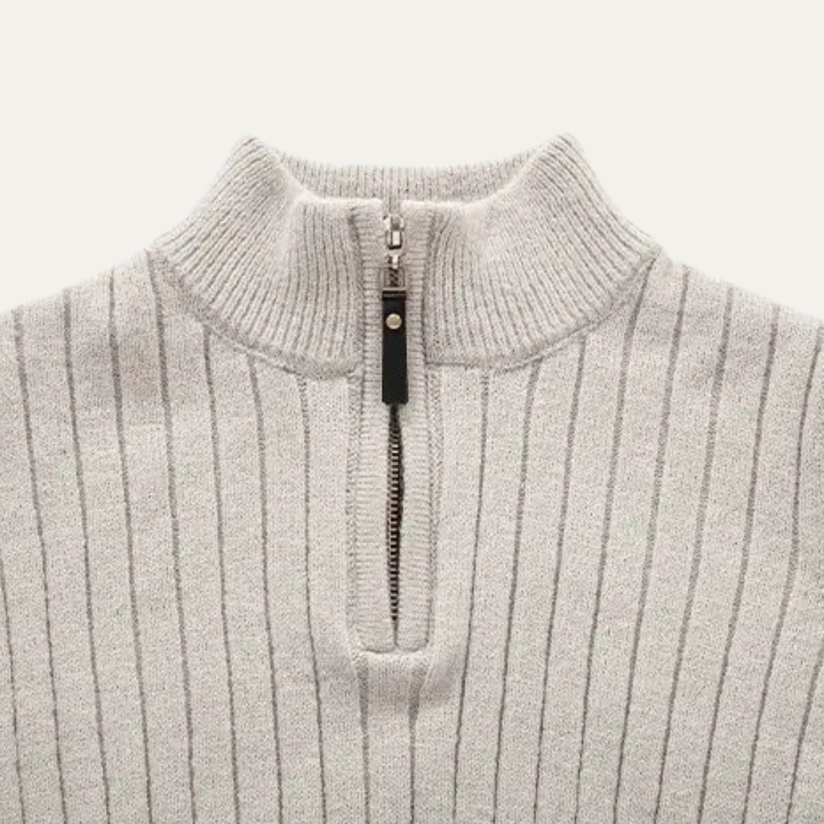 Men's Knitted Ribbed Sweater Half Zip Navy
