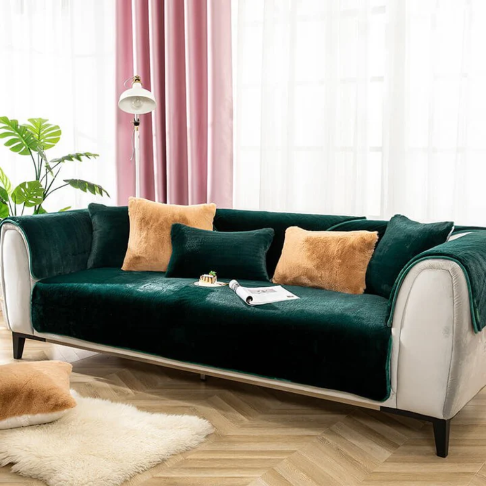 Faux Fur Sectional Sofa Slipcover