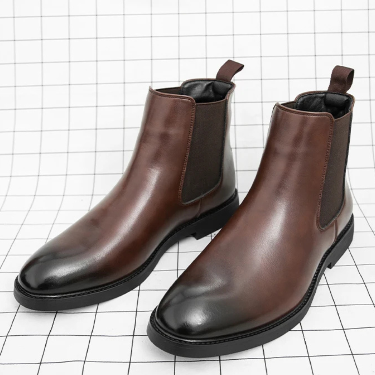 Men's Chelsea Ankle Boots Pointed Toe Black