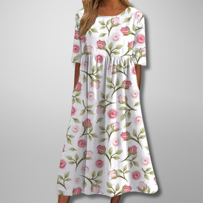 Women's Relaxed Floral Midi Dress