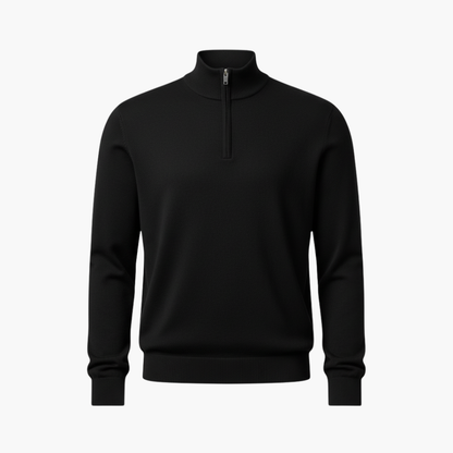 Men's Quarter Zip Pullover Ribbed Hem - Fashinoza