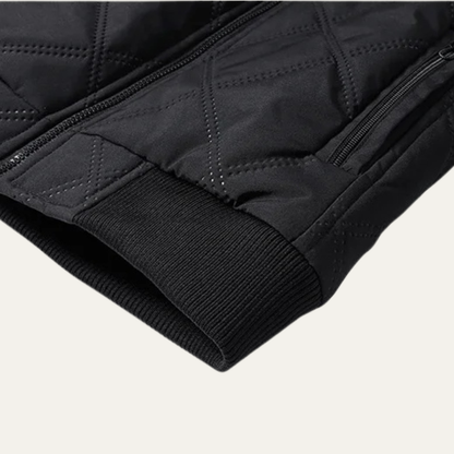 Men's Quilted Fleece Jacket Thick Padded Coat