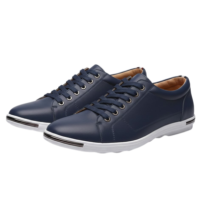 Men's New Casual Leather Walking Flats Sneakers