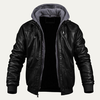Men's Modern Leather Jacket Warm Brown - Fashinoza