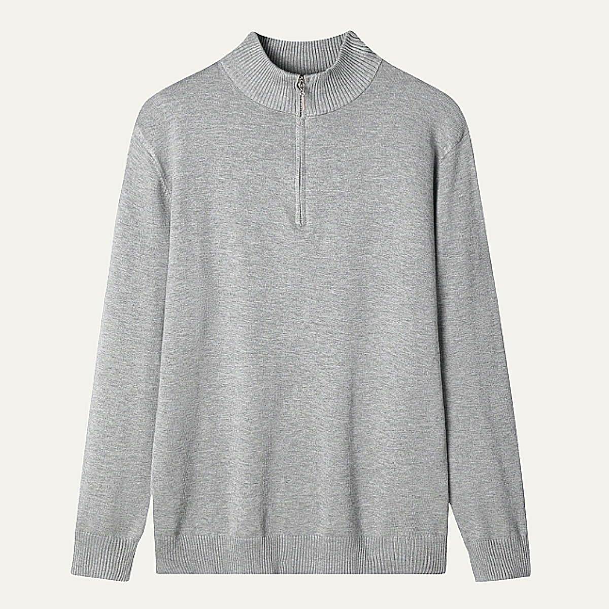 Men's Classic Mock Neck Half Zip Sweater - Fashinoza