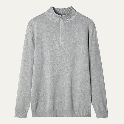 Men's Classic Mock Neck Half Zip Sweater - Fashinoza