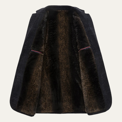Men's Business Blazer Warm Fur Lining