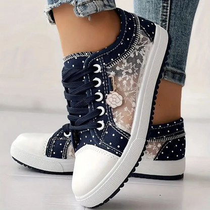 Women's Casual Sneakers Floral Panels
