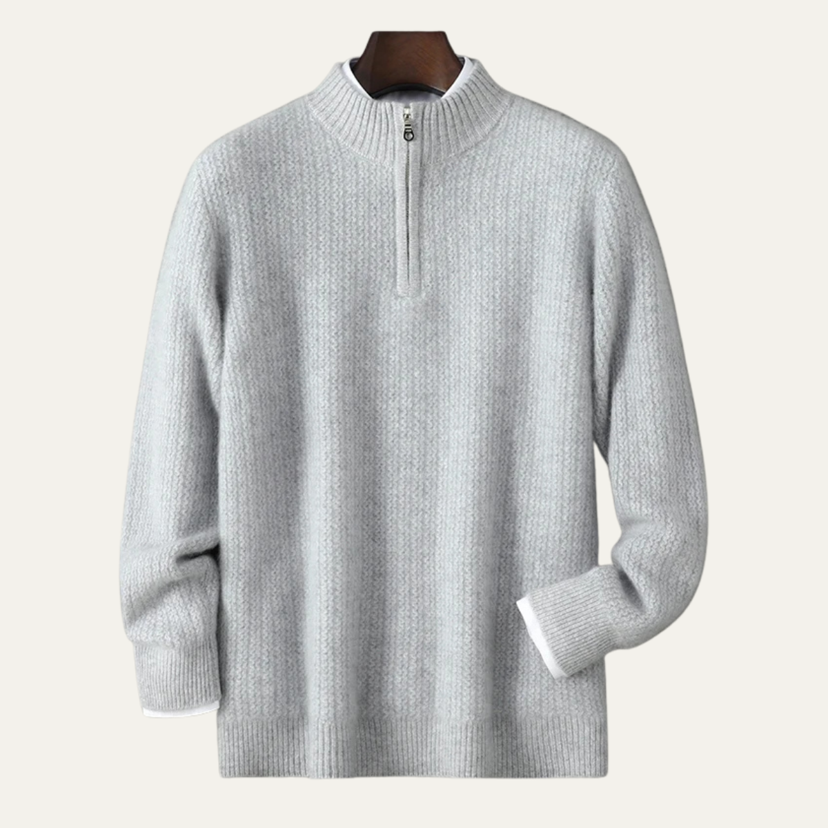 Valladolid Men's Knit Sweater Quarter Zip High Collar