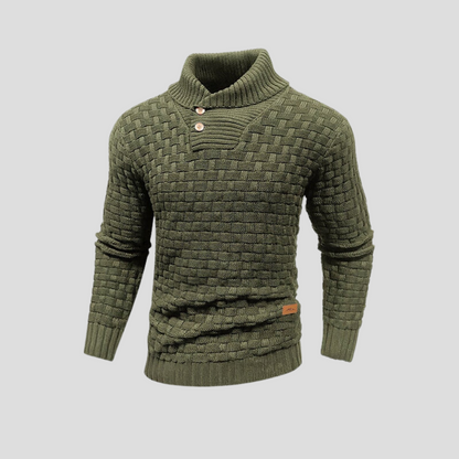 Men's Half Collar Button Up Sweater