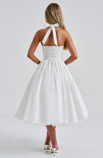 Women's Midi Dress Halter Neck Tulle Hemline