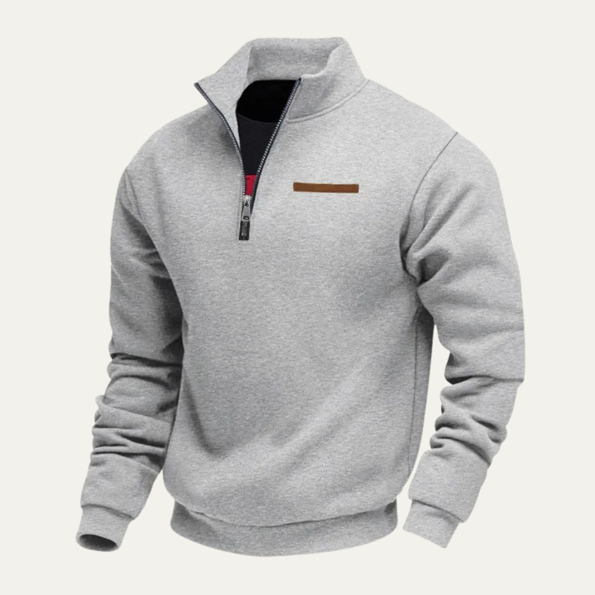Men's Warm Half Zip Sweater Stand Collar Casual