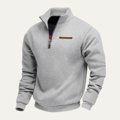Men's Warm Half Zip Sweater Stand Collar Casual
