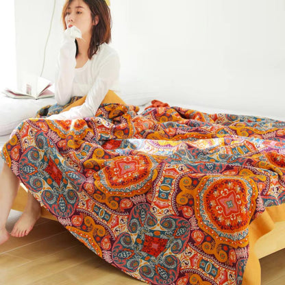 Reversible Blanket Boho Dual Sided Warm Throw - Fashinoza