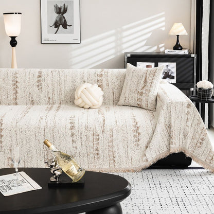 Elegant Sofa Cover Cream Color Stretchable
