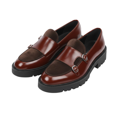 Loafers Men Leather Shoes Thick-soled British Style