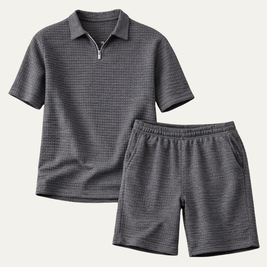 Ashcroft Men's Polo Shirt Shorts Set Casual Summer - Fashinoza