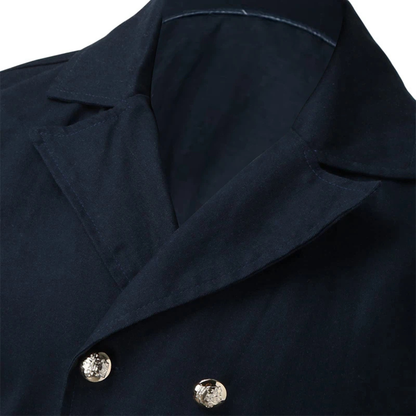 Winchester Men's Double Breasted Peacoat Lapel Casual Wool Navy
