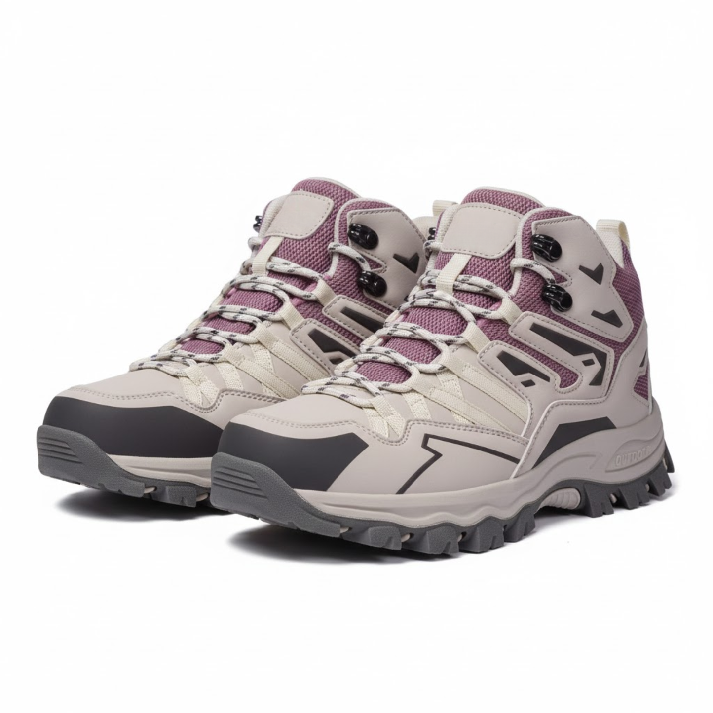 Women's High-Top Winter Hiking Boots Rainproof Plus Velvet Warm Non-Slip Outdoor Shoes