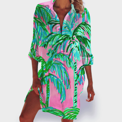 Women's Floral Draped Sundress Casual Summer Dress