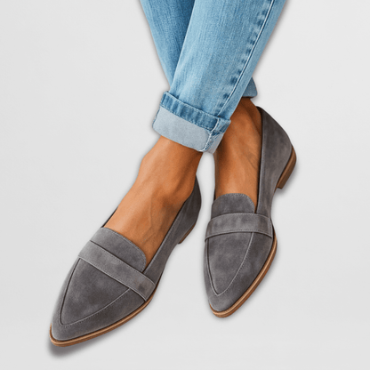 Orthopedic Women's Suede Loafers Pointed Toe Comfort Slip-On Walking Flat Shoes