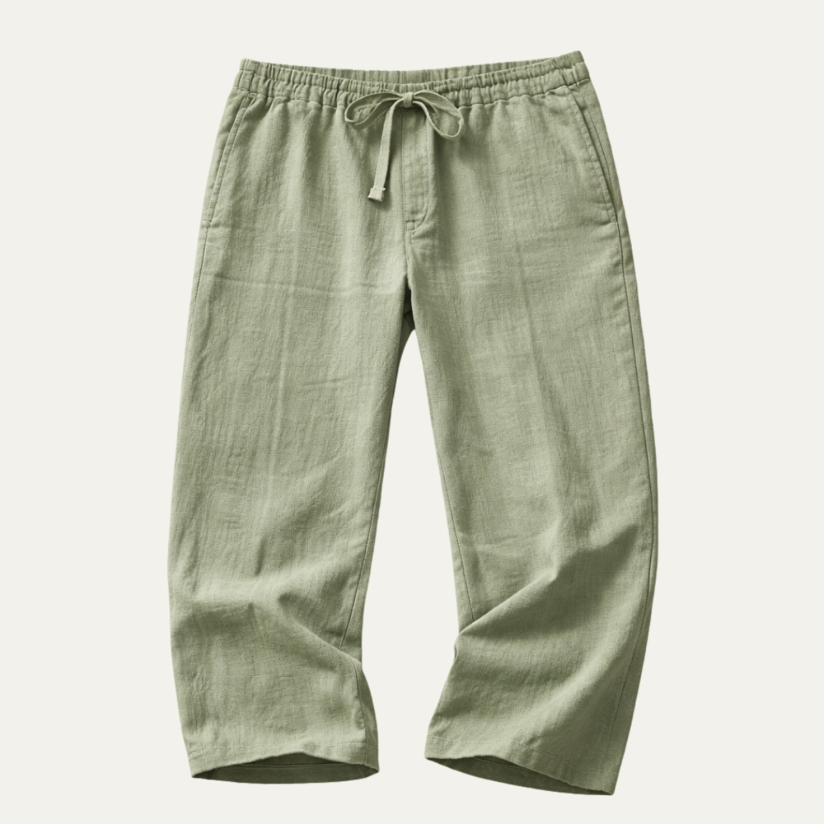 Men's Linen Tapered Pants Breathable Beige - Fashinoza