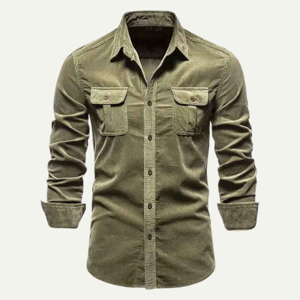 Men's Corduroy Shirt Casual Button Up