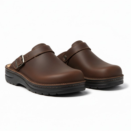 New Men's and Women's PU Leather Summer Slippers Vintage Soft Bottom Slip-on Beach Sandals