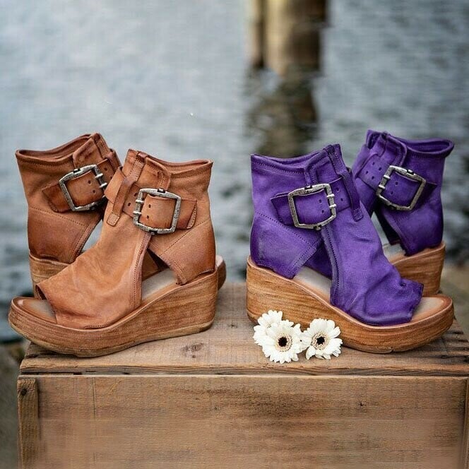 Women's Ankle Strap Sandals Buckle Closure