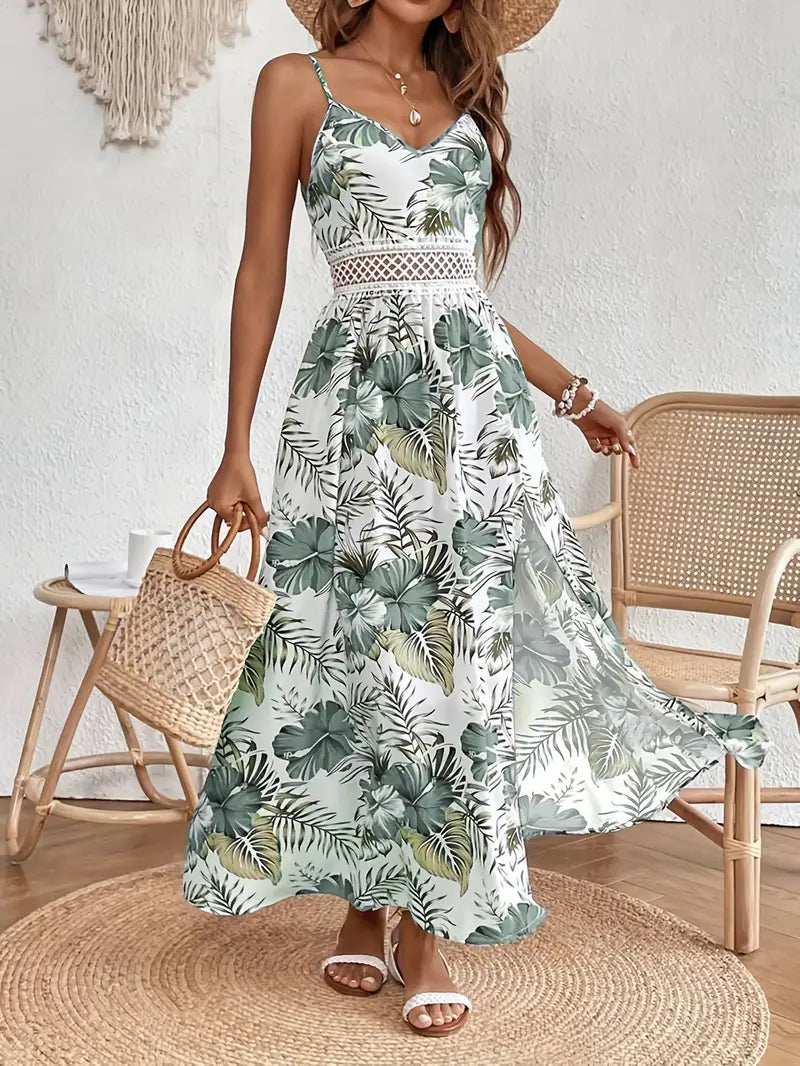 Women's Floral Midi Dress Flowy Lightweight - Fashinoza