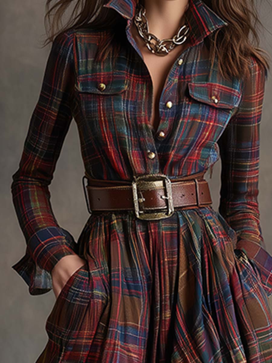 Women's Button Up Shirt Dress